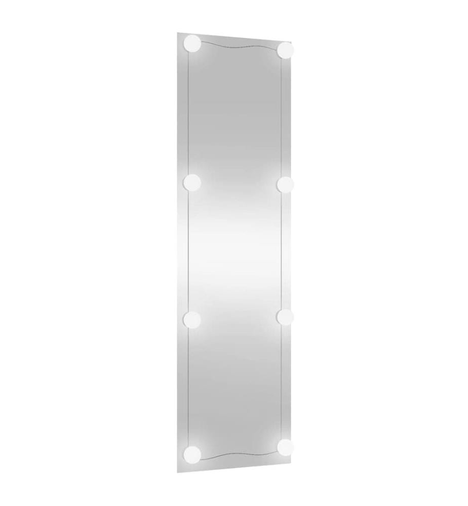Wandspiegel mit LED-Leuchten 30x100 cm Glas Rechteckig