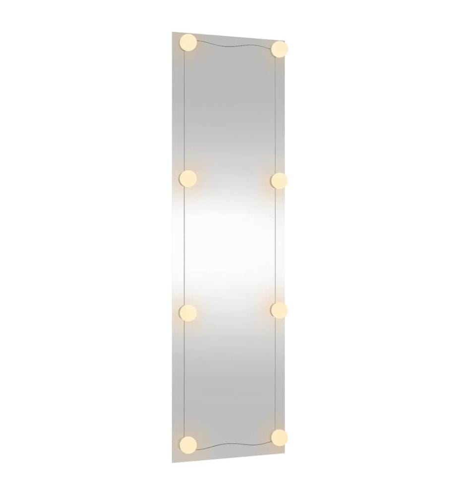 Wandspiegel mit LED-Leuchten 30x100 cm Glas Rechteckig