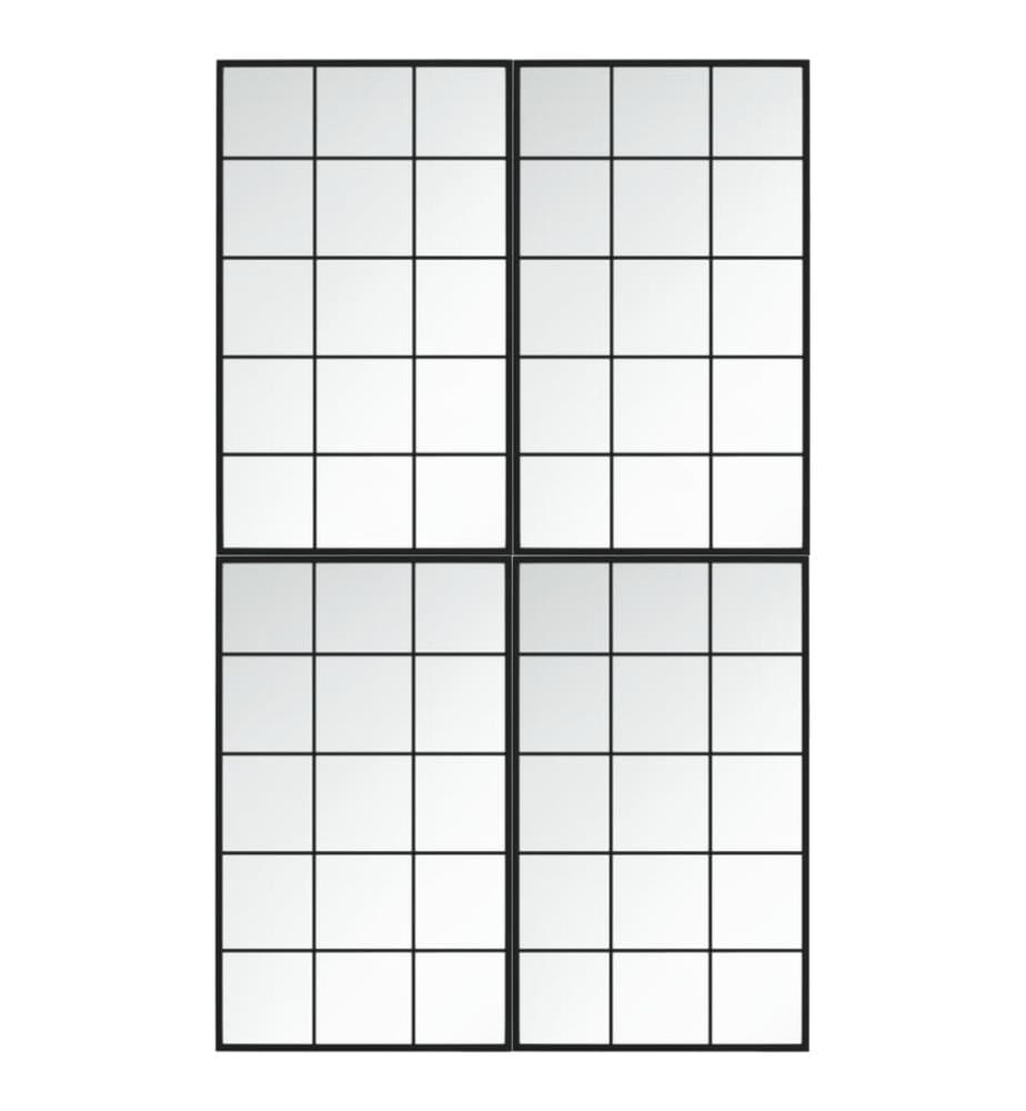 Wandspiegel 4 Stk. Schwarz 100x60 cm Metall