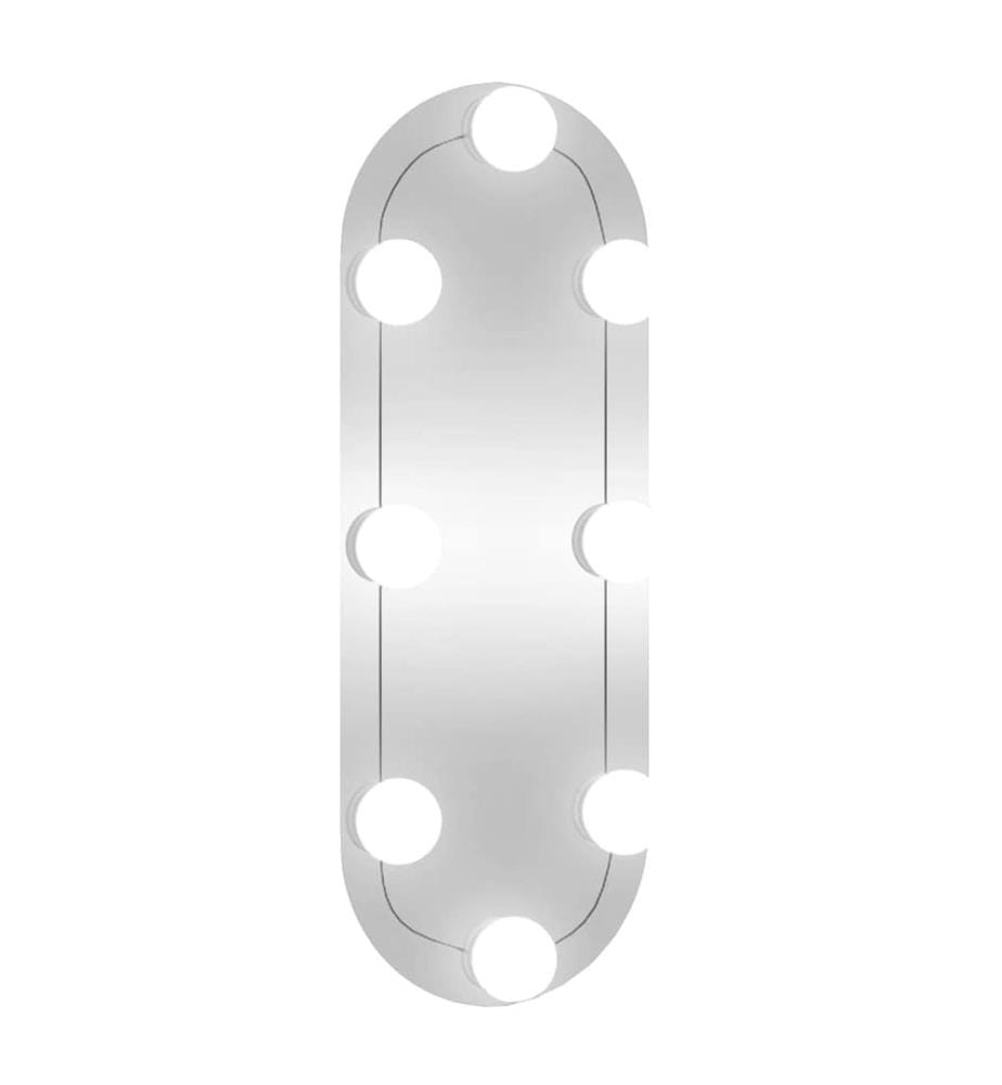Wandspiegel mit LED-Leuchten 15x40 cm Glas Oval