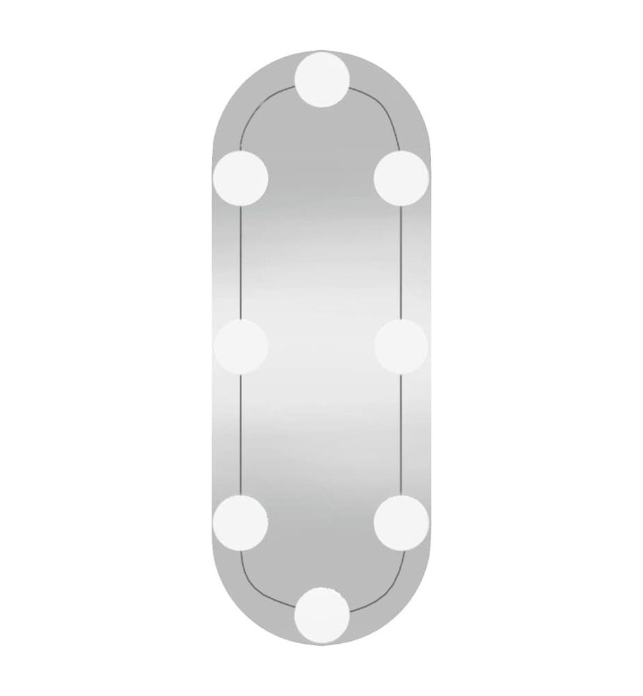 Wandspiegel mit LED-Leuchten 15x40 cm Glas Oval