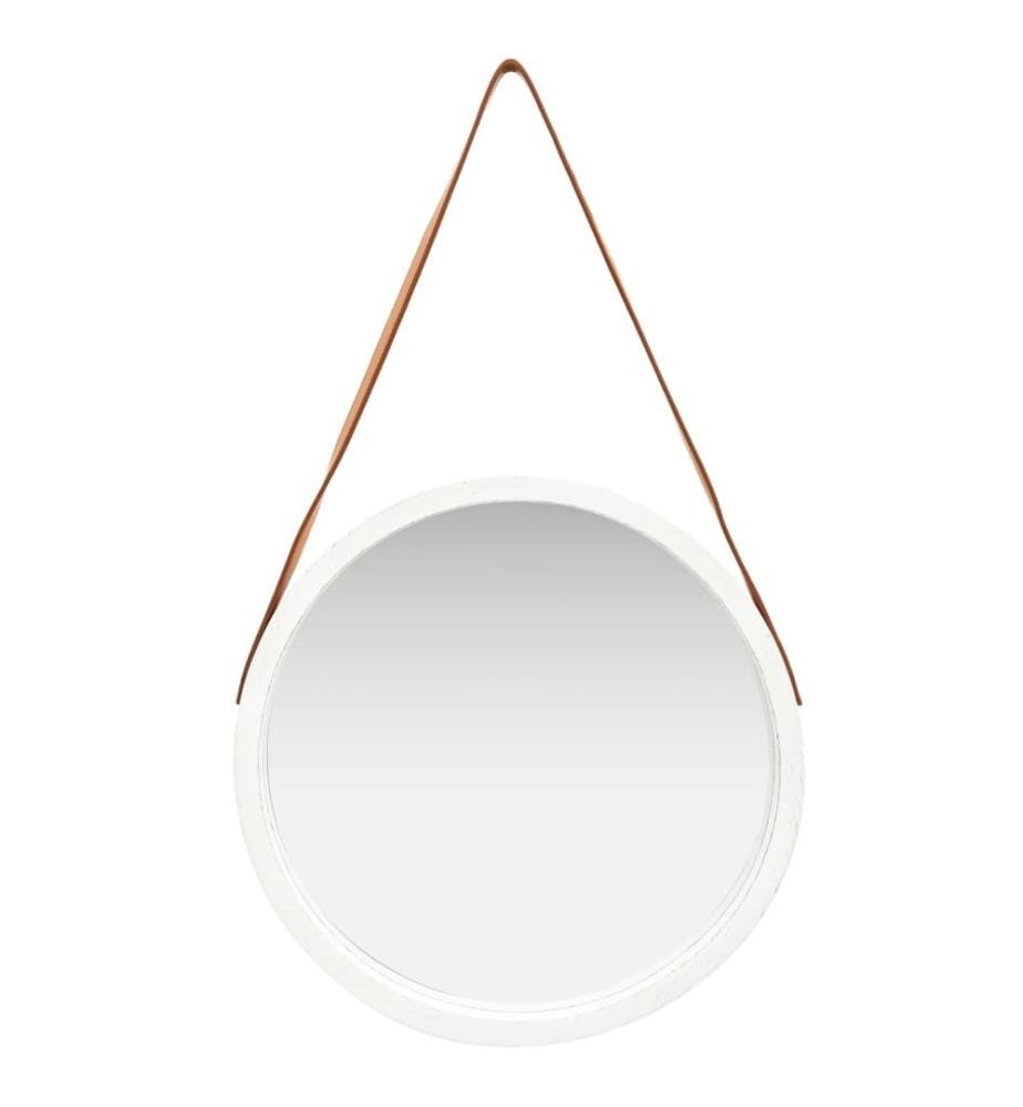Miroir mural avec sangle 50 cm Blanc