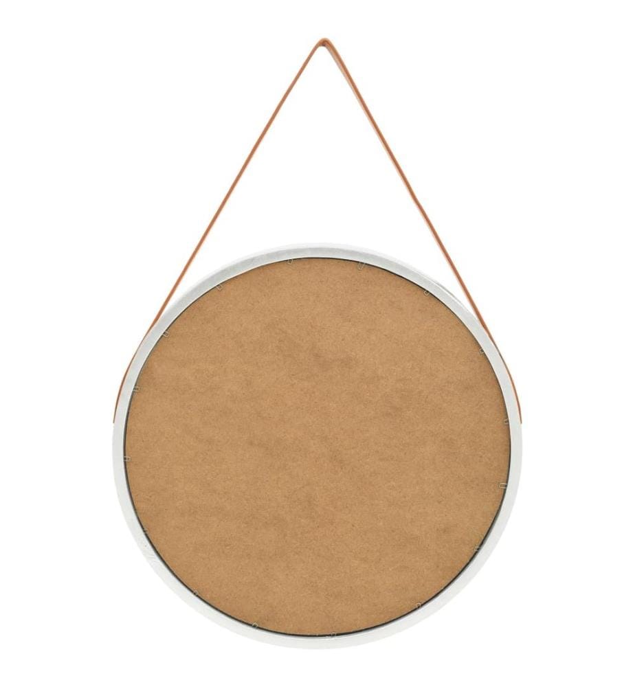 Miroir mural avec sangle 60 cm Argenté