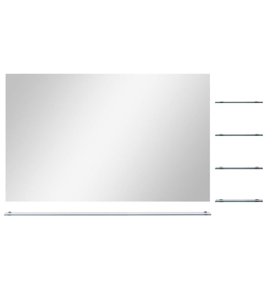 Wandspiegel mit 5 Ablagen Silbern 100×60 cm