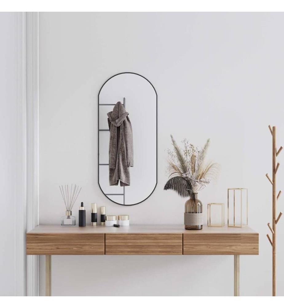 Wandspiegel Schwarz 90x40 cm Oval