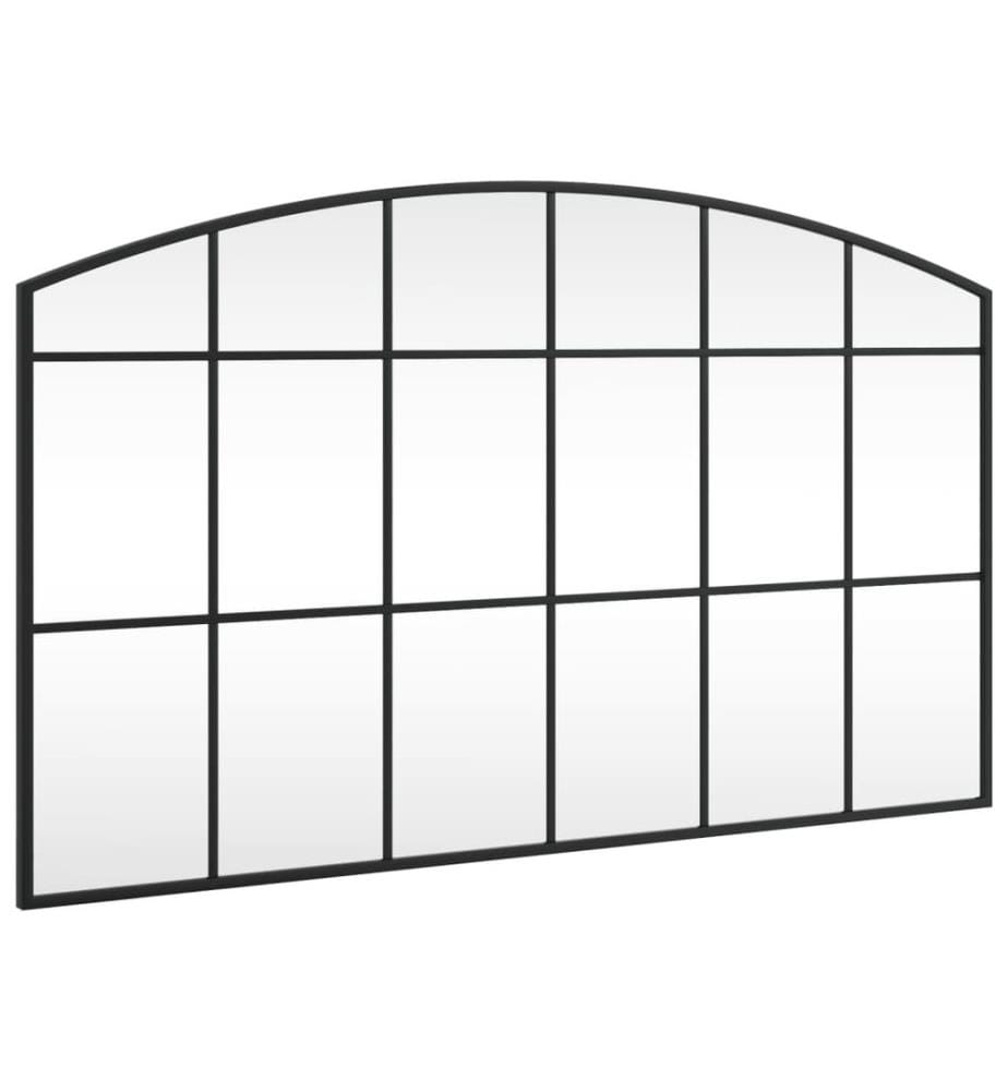 Wandspiegel Schwarz 100x60 cm Gewölbt Eisen