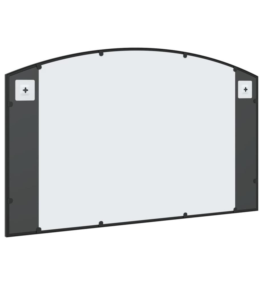 Wandspiegel Schwarz 100x60 cm Gewölbt Eisen