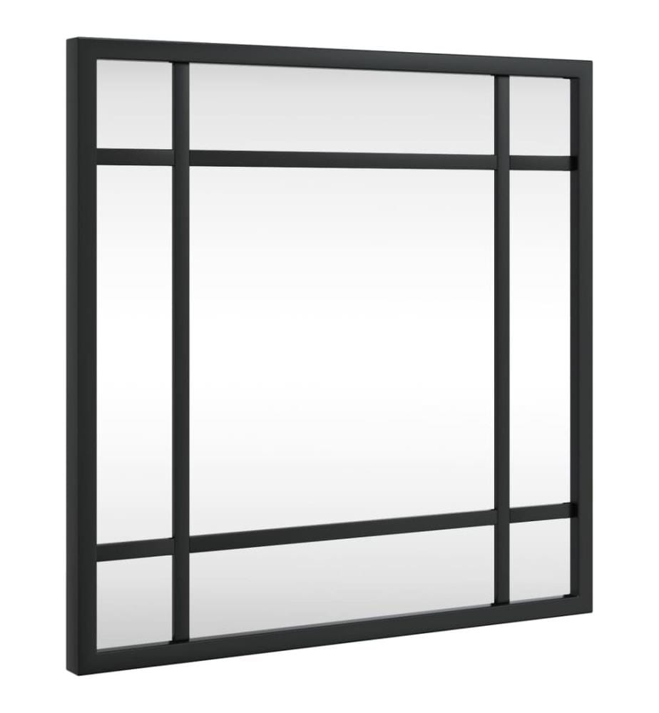 Miroir mural noir 30x30 cm carré fer