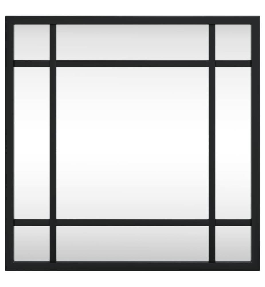 Miroir mural noir 30x30 cm carré fer
