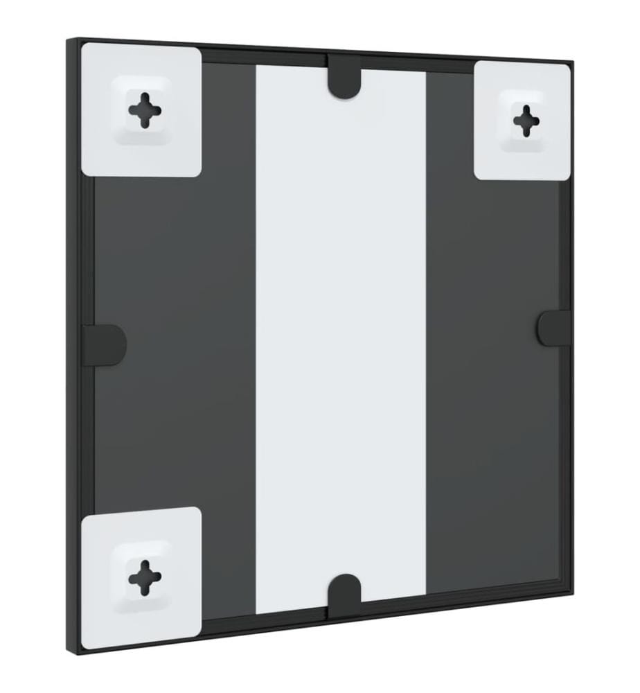 Miroir mural noir 30x30 cm carré fer