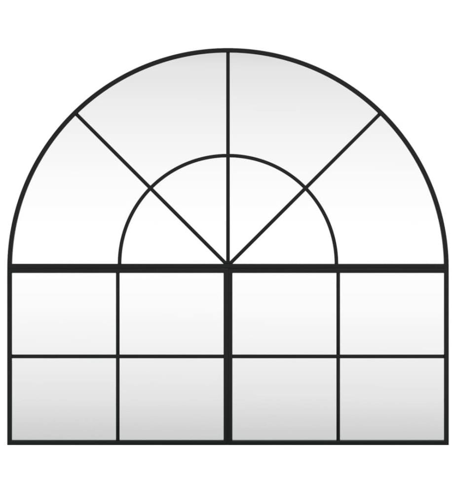 Miroir mural noir 100x90 cm arche fer