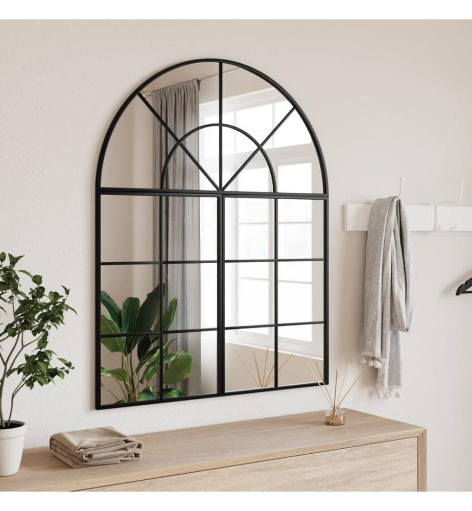 Miroir mural noir 80x100 cm arche fer