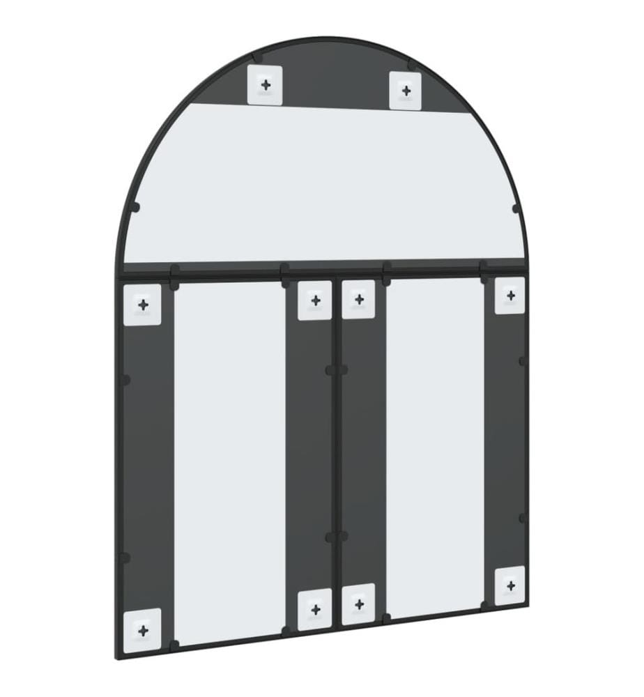 Miroir mural noir 80x100 cm arche fer