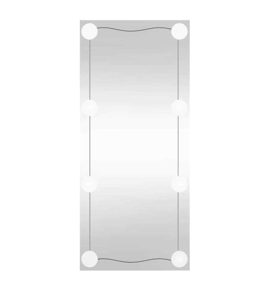 Wandspiegel mit LED-Leuchten 40x80 cm Glas Rechteckig