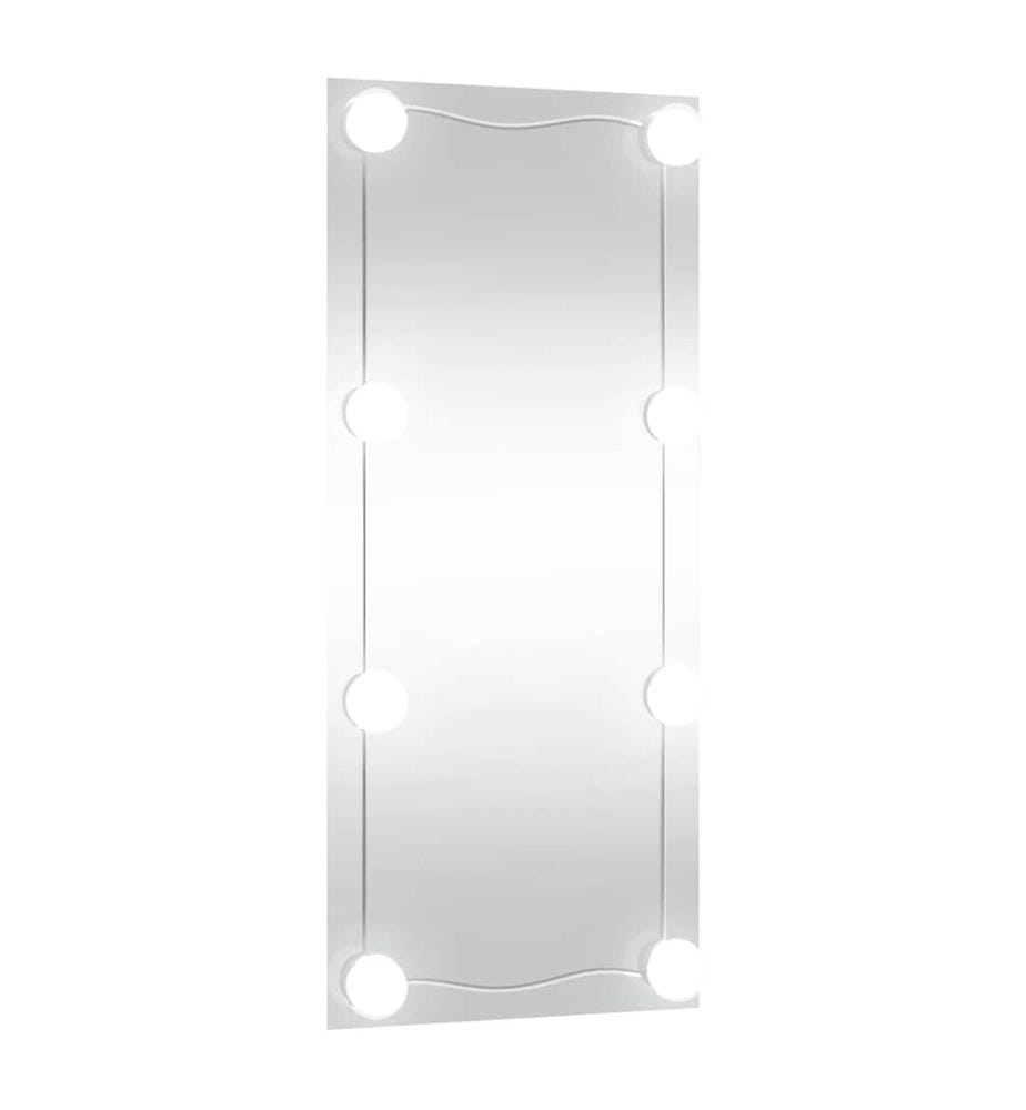 Wandspiegel mit LED-Leuchten 40x80 cm Glas Rechteckig