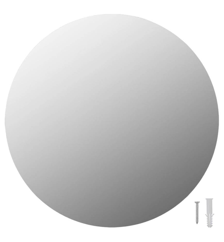 Miroir mural avec lampes LED Rond Verre