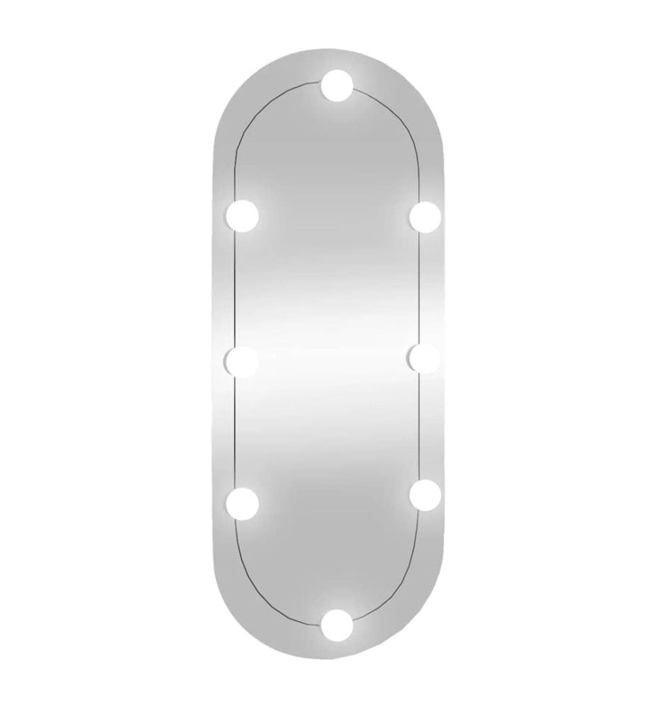 Wandspiegel mit LED-Leuchten 30x70 cm Glas Oval