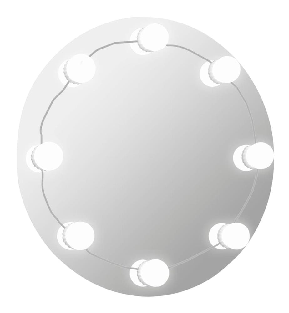 Miroir mural avec lampes LED Rond Verre