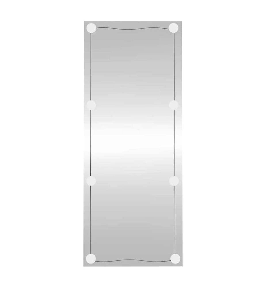 Wandspiegel mit LED-Leuchten 40x100 cm Glas Rechteckig