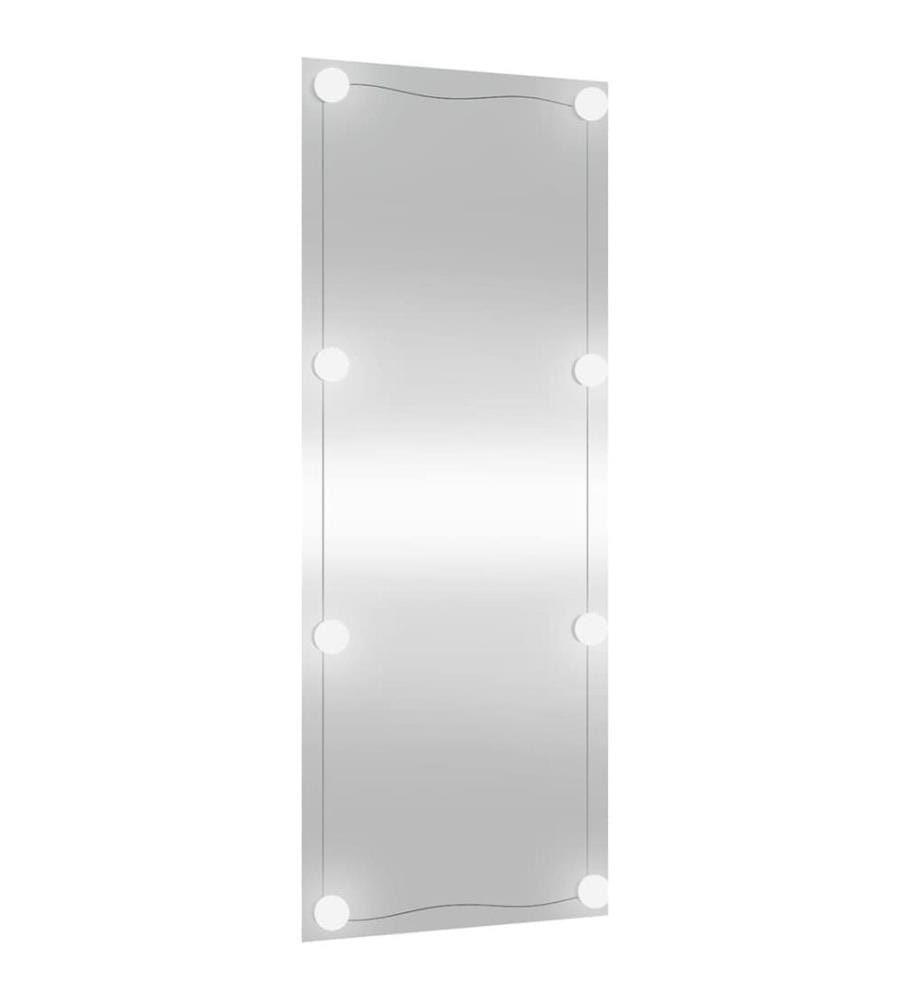 Wandspiegel mit LED-Leuchten 40x100 cm Glas Rechteckig