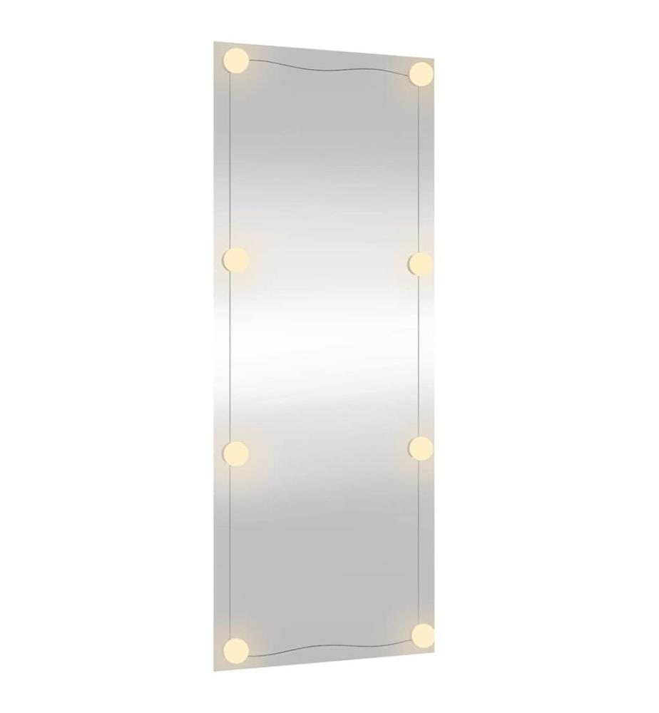 Wandspiegel mit LED-Leuchten 40x100 cm Glas Rechteckig