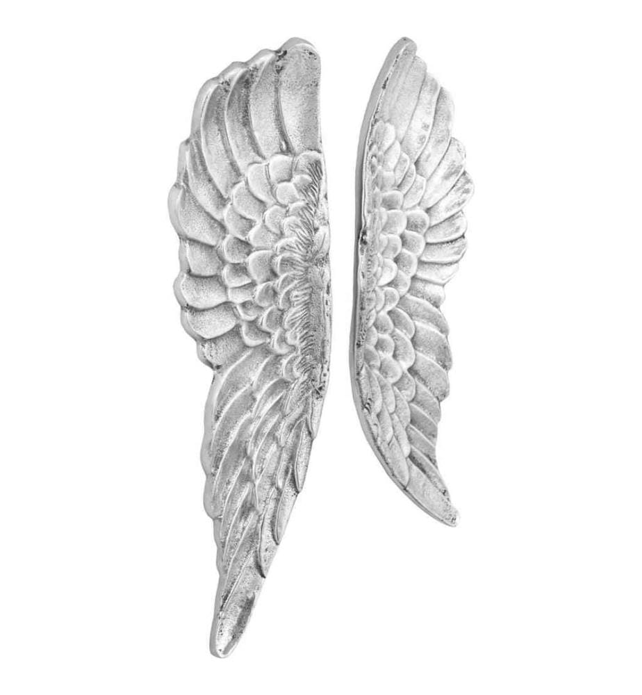 Flügel-Skulptur 2 pcs Silber 31 x 5 x 91 cm Aluminium