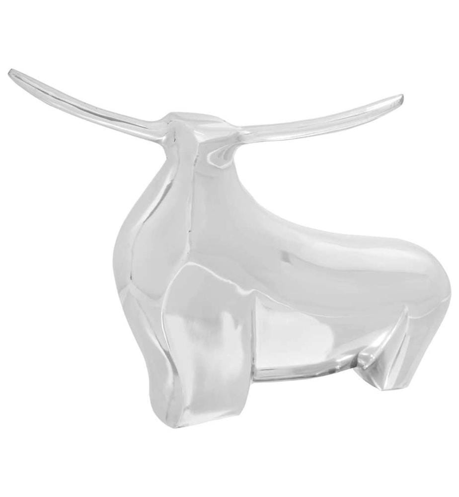 Stierskulptur Silber 37 x 44 x 17 cm Aluminium