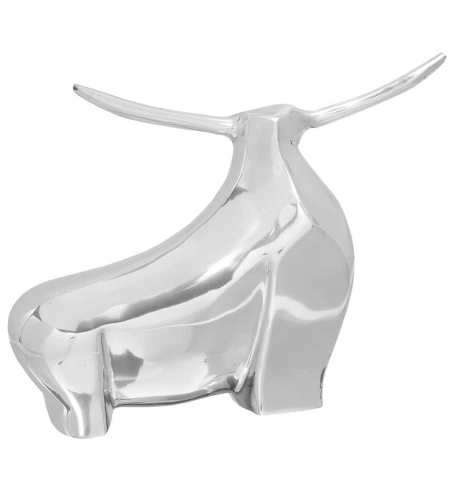 Stierskulptur Silber 37 x 44 x 17 cm Aluminium