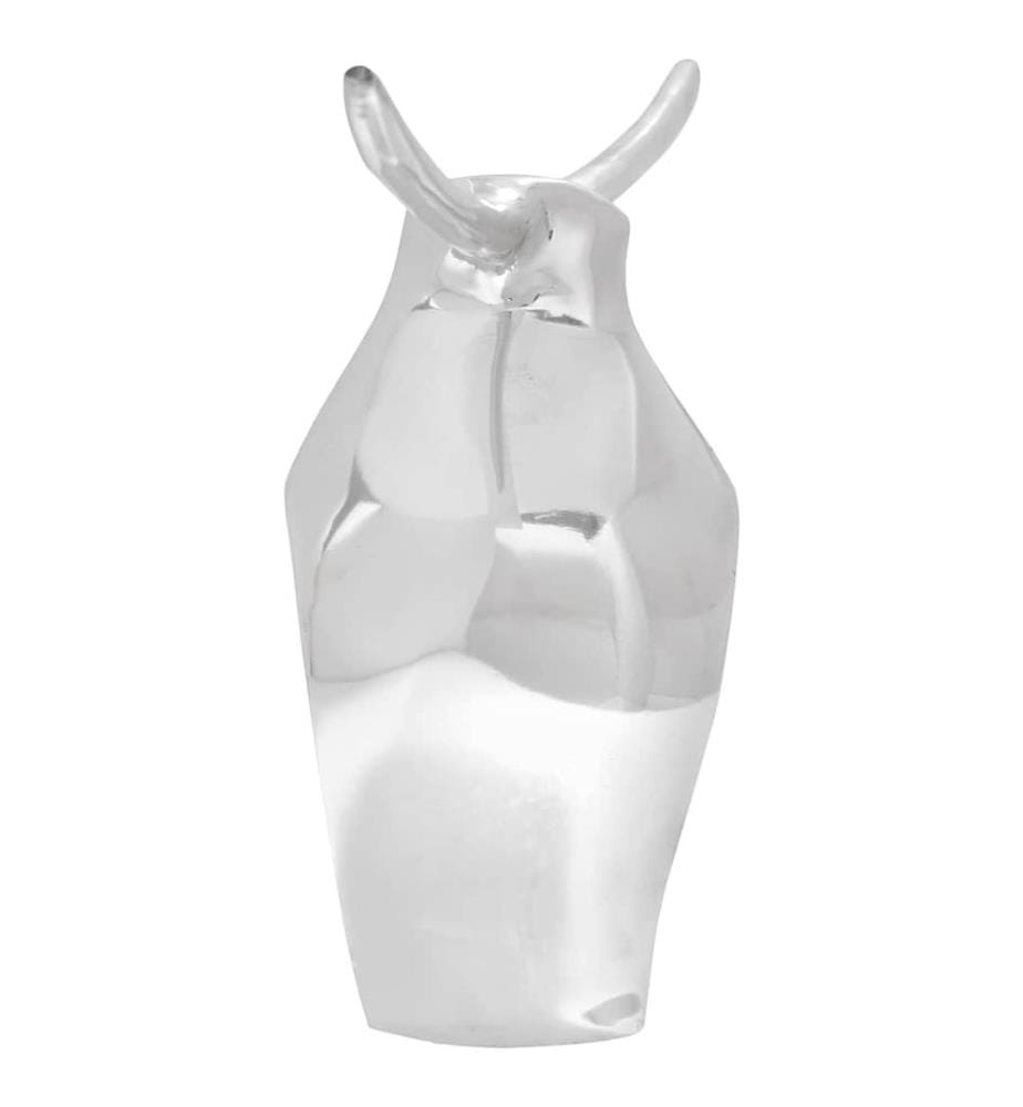 Stierskulptur Silber 37 x 44 x 17 cm Aluminium