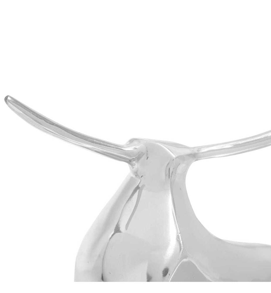 Stierskulptur Silber 37 x 44 x 17 cm Aluminium