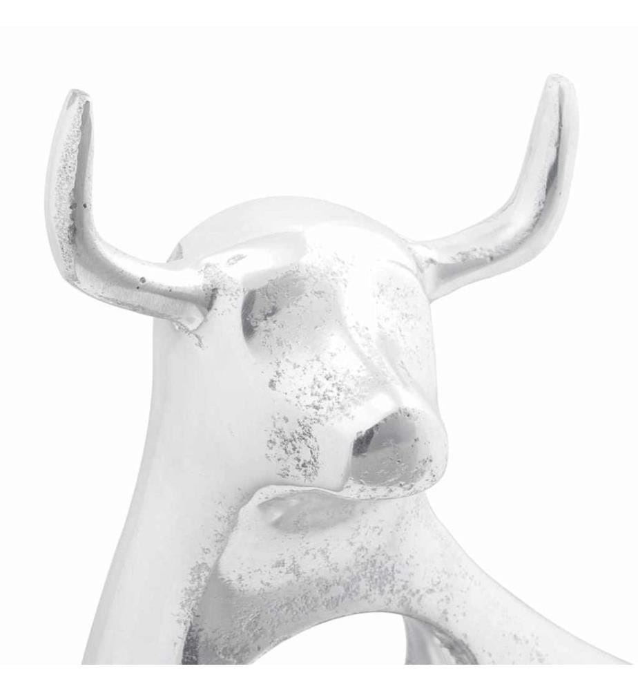 Stierskulptur Silber 22 x 9,5 x 34 cm Aluminium