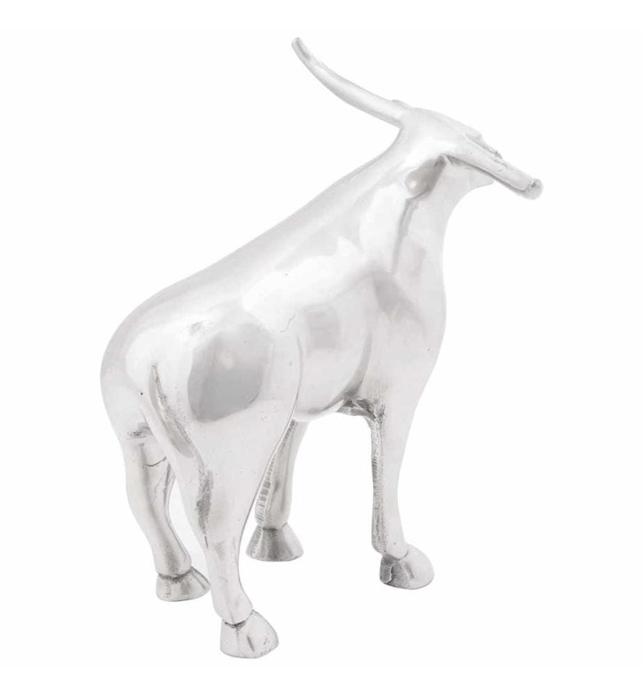 Bull sculpture Silver 20 x 17 x 23 cm Aluminium