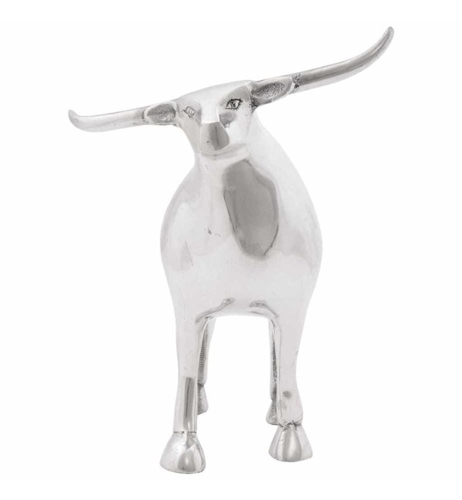 Bull sculpture Silver 20 x 17 x 23 cm Aluminium