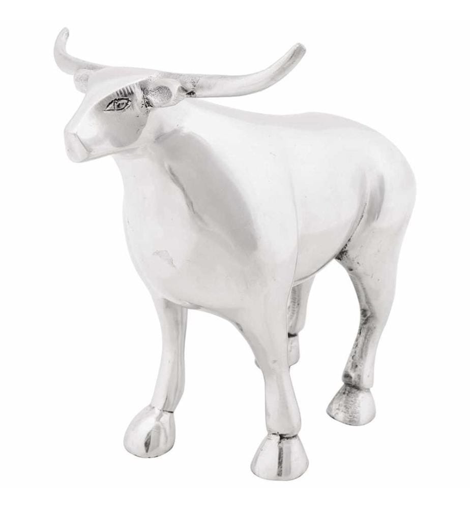 Bull sculpture Silver 20 x 17 x 23 cm Aluminium