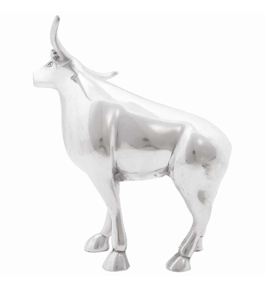 Bull sculpture Silver 20 x 17 x 23 cm Aluminium