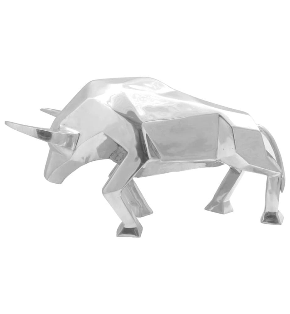 Stierskulptur Silber 74 x 23 x 30 cm Aluminium