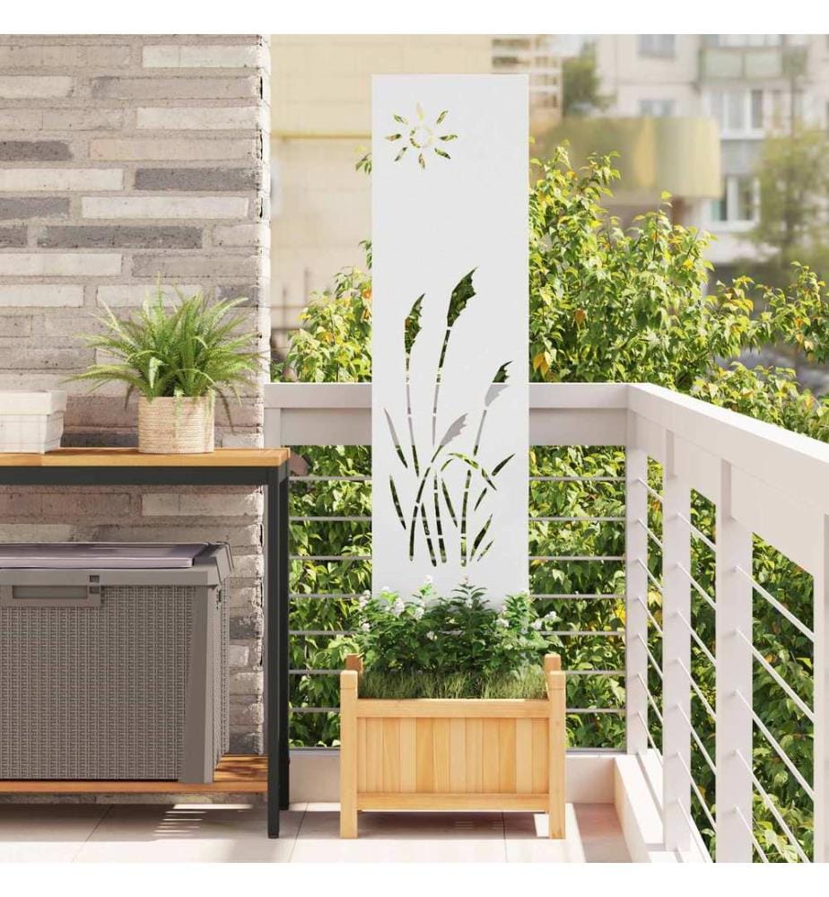Garten Sichtschutz-Leinwand Weiss 32 x 140 cm