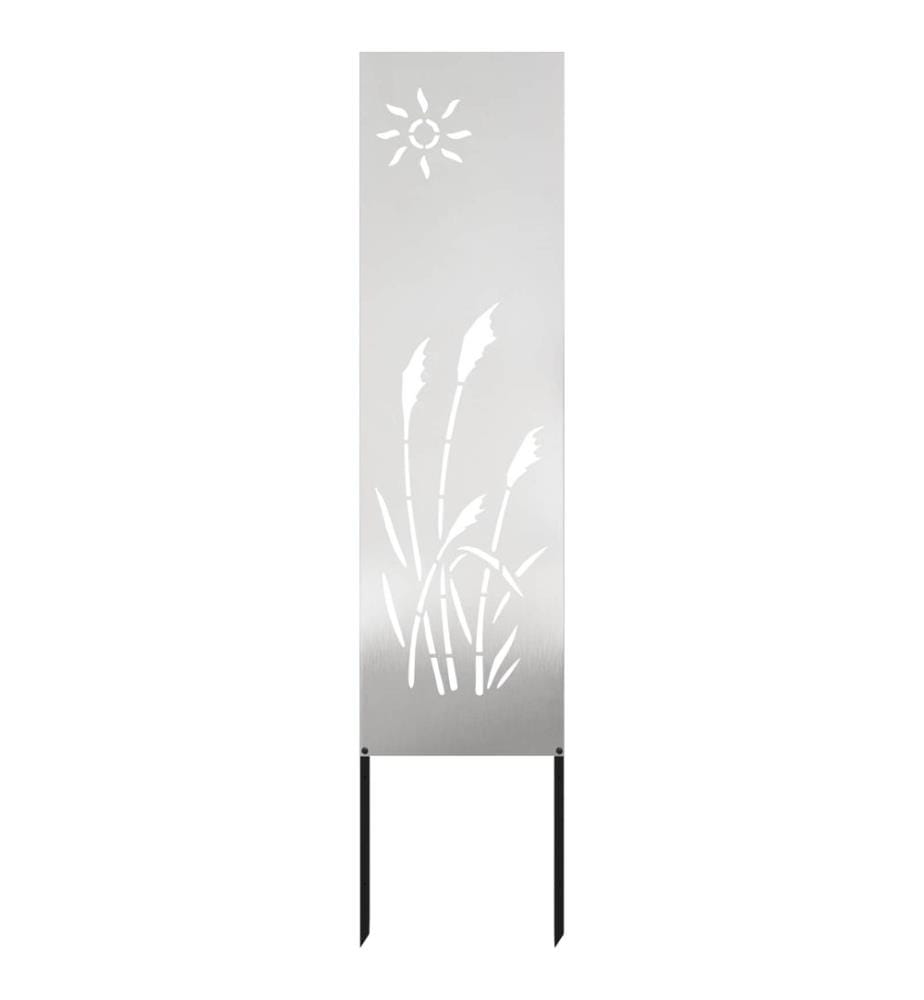 Garten Sichtschutz-Leinwand Silber 32 x 140 cm Edelstahl