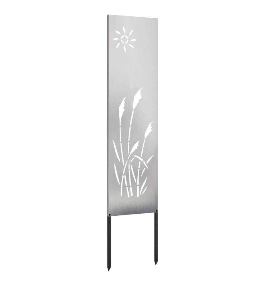 Garten Sichtschutz-Leinwand Silber 32 x 140 cm Edelstahl