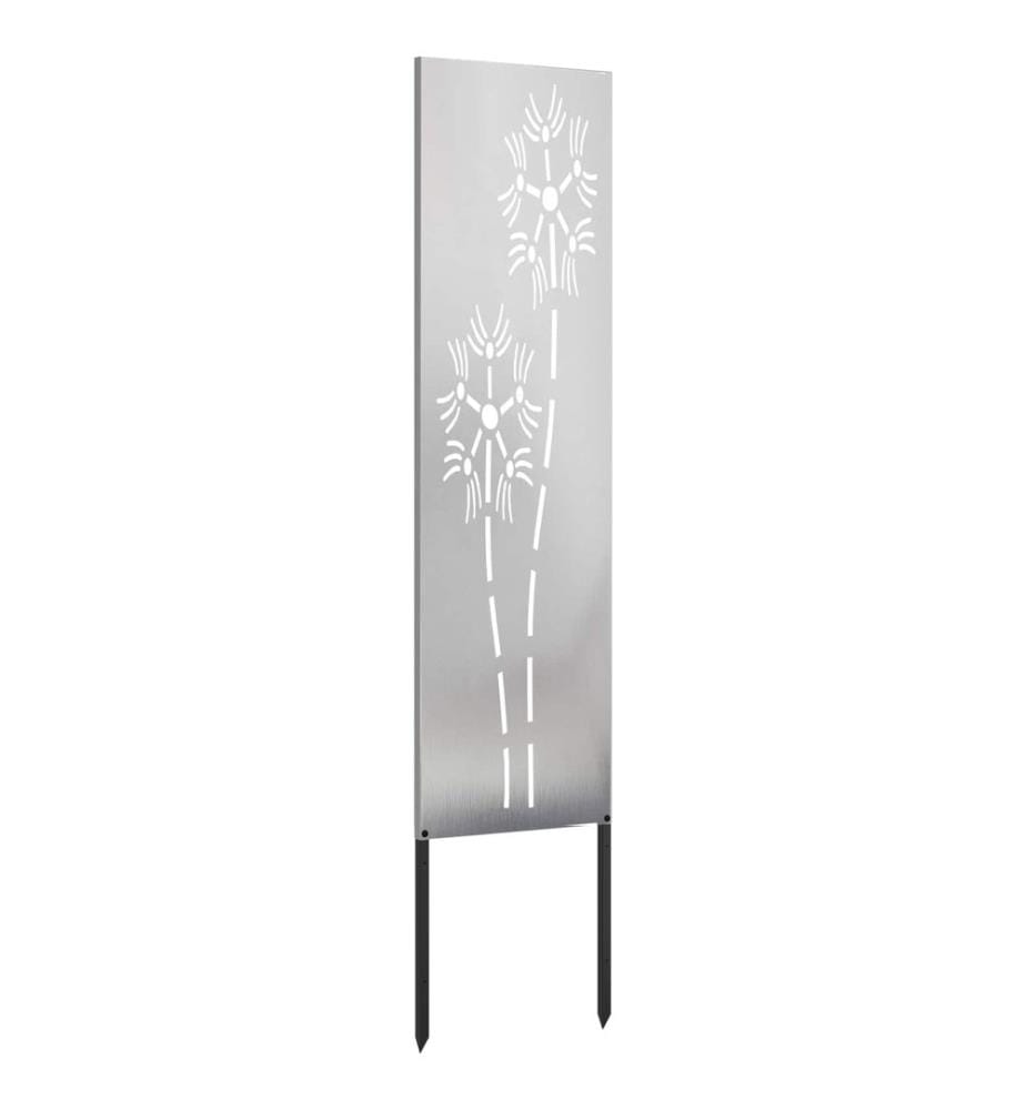 Garten Sichtschutz-Leinwand Silber 32 x 140 cm Edelstahl