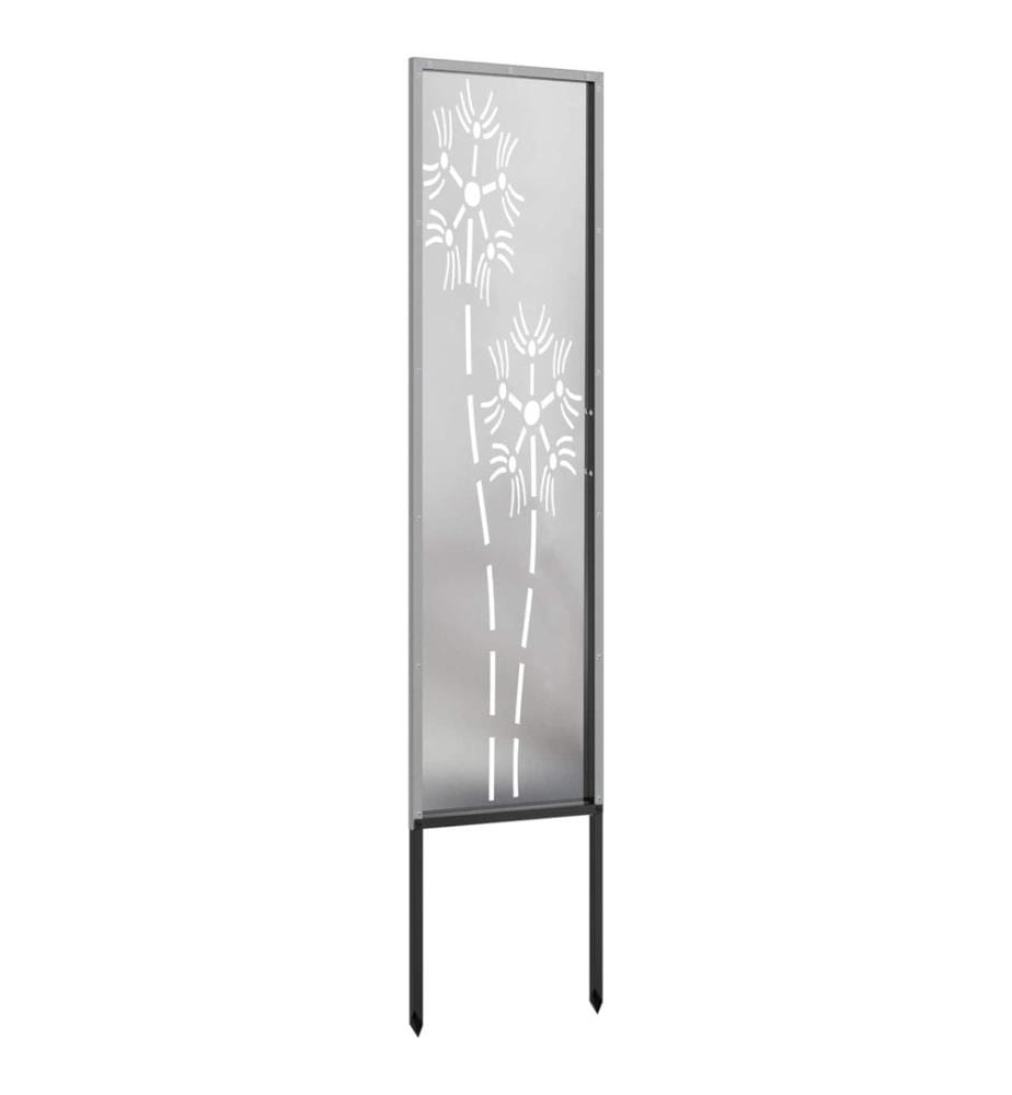 Garten Sichtschutz-Leinwand Silber 32 x 140 cm Edelstahl