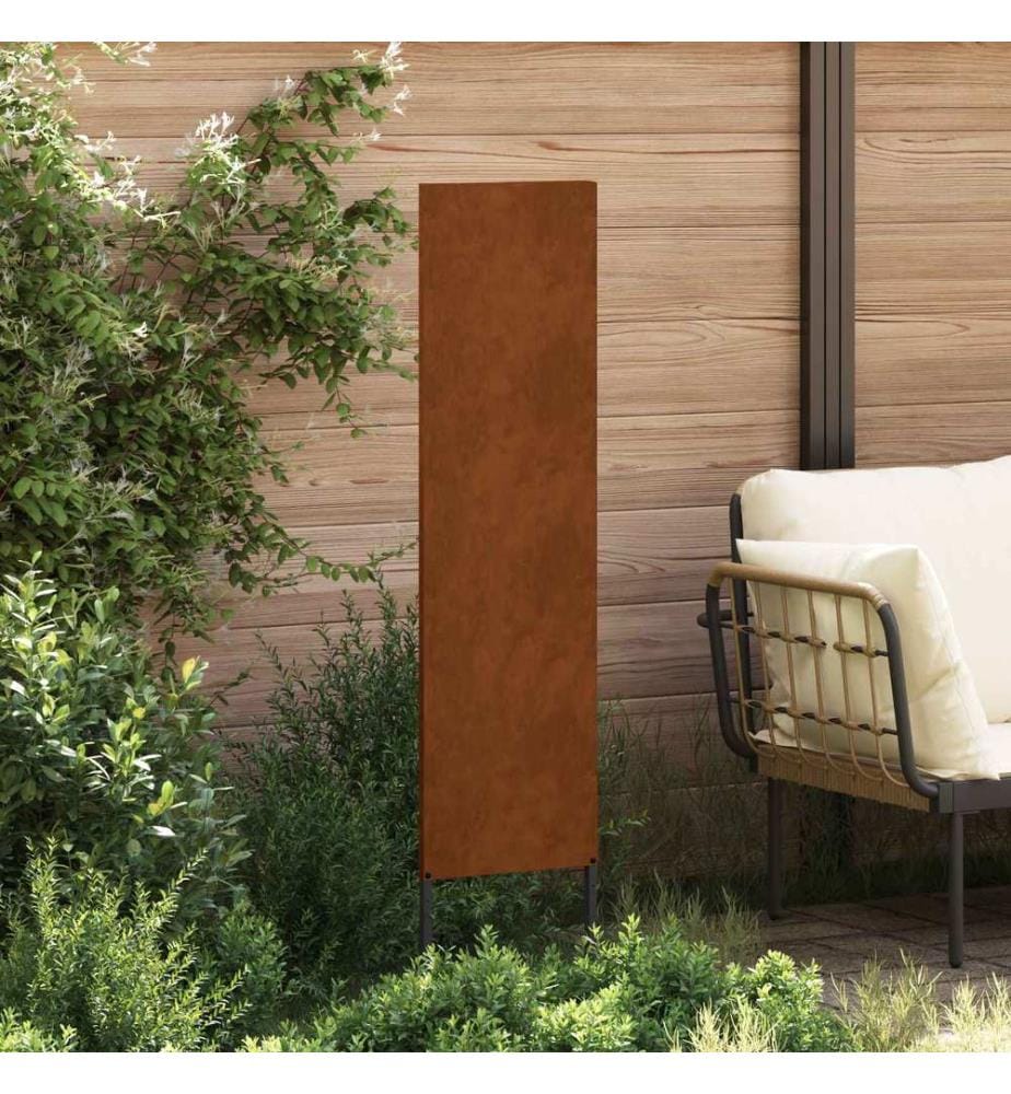 Garten Sichtschutz-Leinwand Rostig 32 x 140 cm Wetterfeststahl