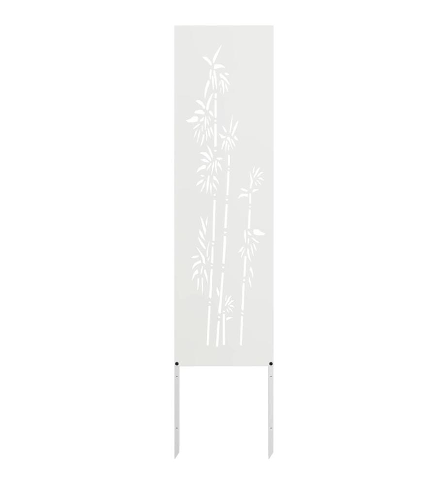 Garten Sichtschutz-Leinwand Floral Weiss 32 x 140 cm
