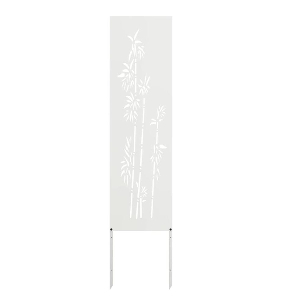 Garten Sichtschutz-Leinwand Floral Weiss 32 x 140 cm