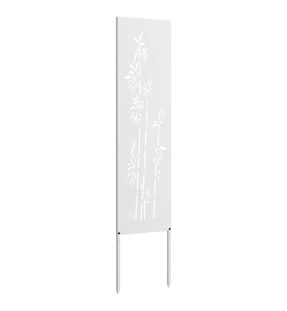 Garten Sichtschutz-Leinwand Floral Weiss 32 x 140 cm
