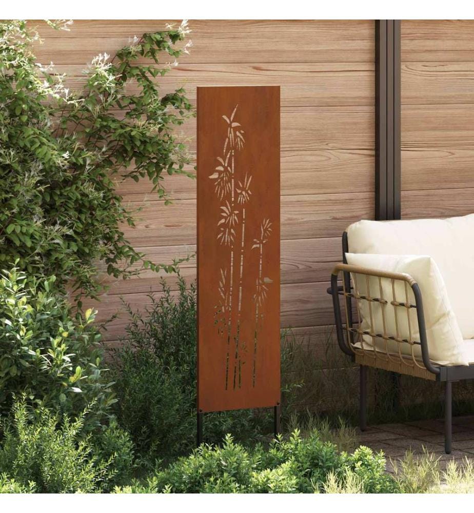 Garten Sichtschutz-Leinwand Rostig 32 x 140 cm Wetterfeststahl