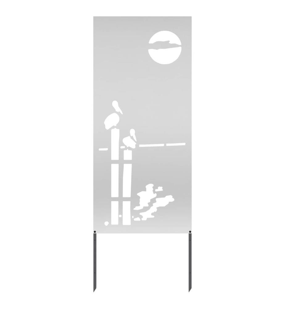 Garten Sichtschutz-Leinwand Silber 50 x 140 cm Verzinkter Stahl
