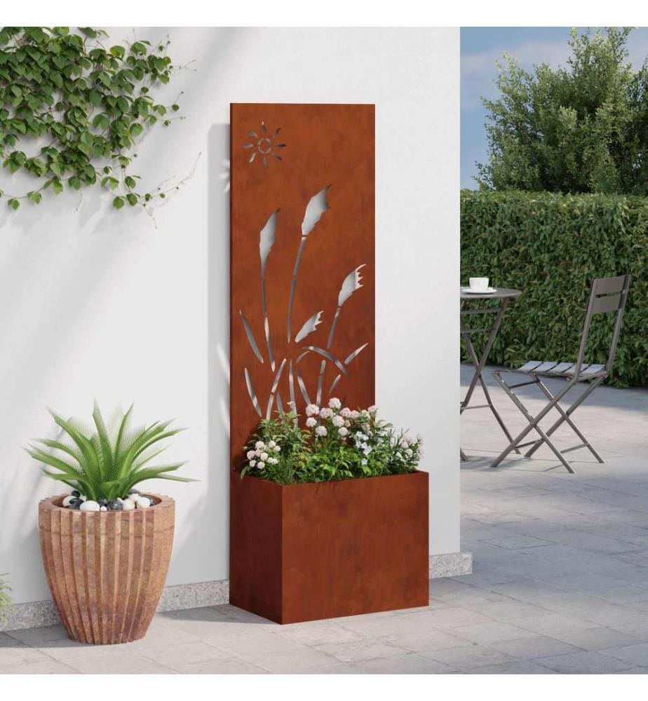 Garten Sichtschutz-Leinwand Rostig 50 x 150 cm Wetterfeststahl