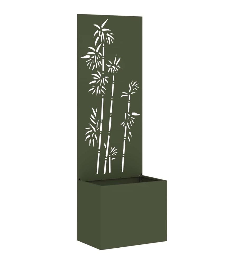 Garten Sichtschutz-Leinwand Floral Olivgrün 50 x 150 cm