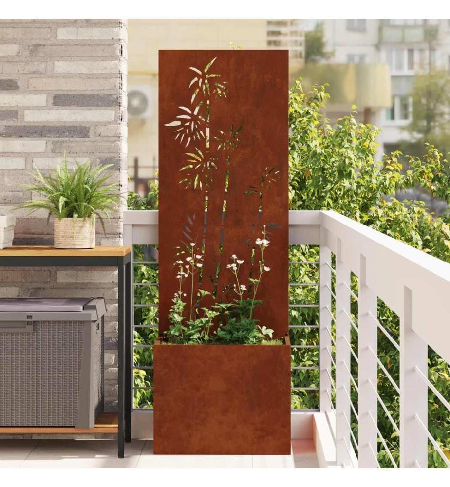 Garten Sichtschutz-Leinwand Rostig 50 x 150 cm Wetterfeststahl